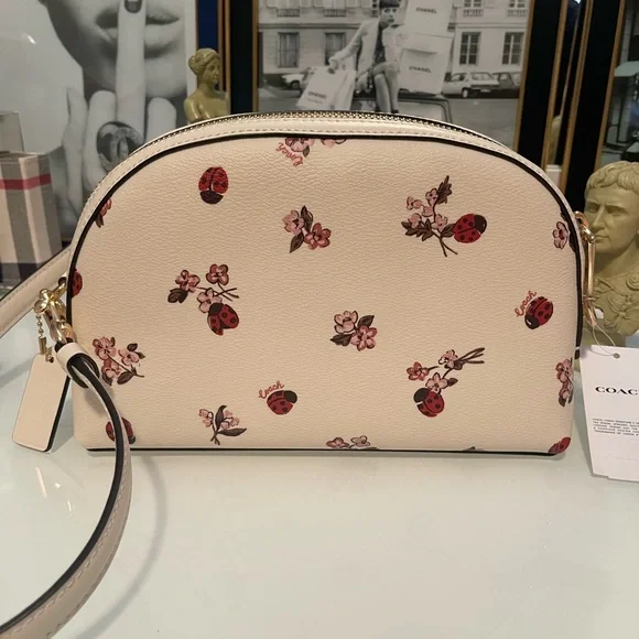 NWT Coach Handbag Madi Crossbody With Ladybug Floral Print Gold. Retail $400. - Picture 7 of 13